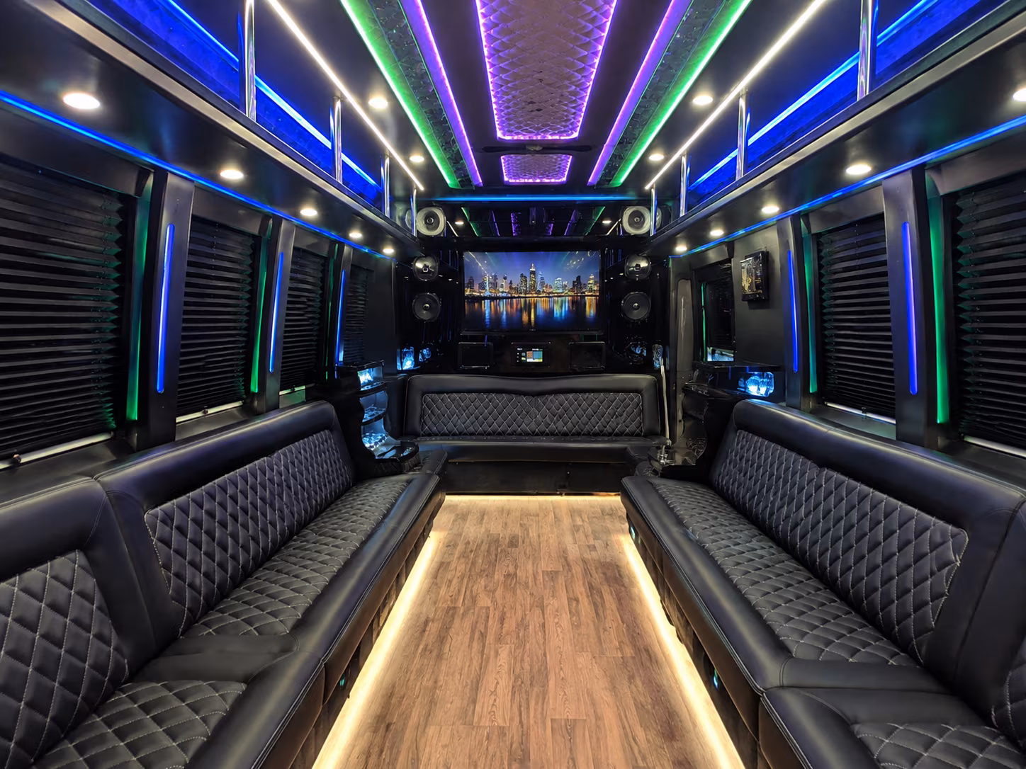 bridgeport 25 passenger party bus interior