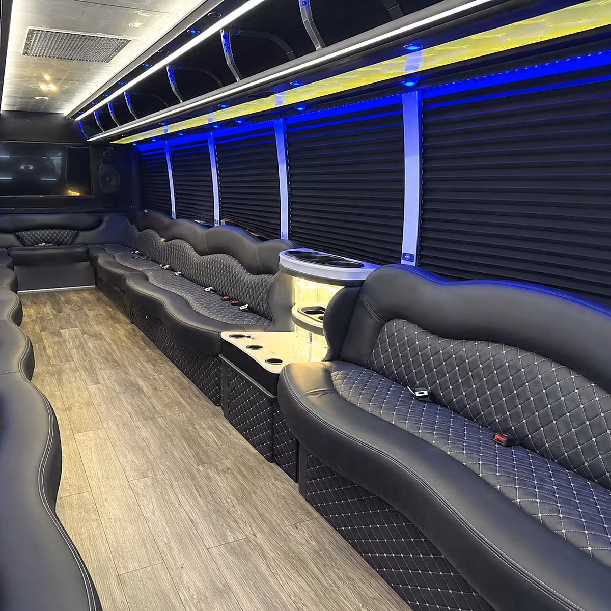 bridgeport party bus rental interior