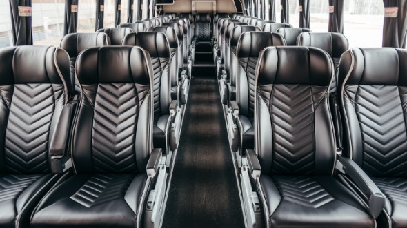 50 passenger charter bus inside danbury