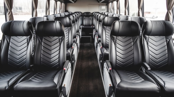 55 passenger charter bus inside bristol