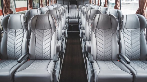 56 passneger charter bus interior view