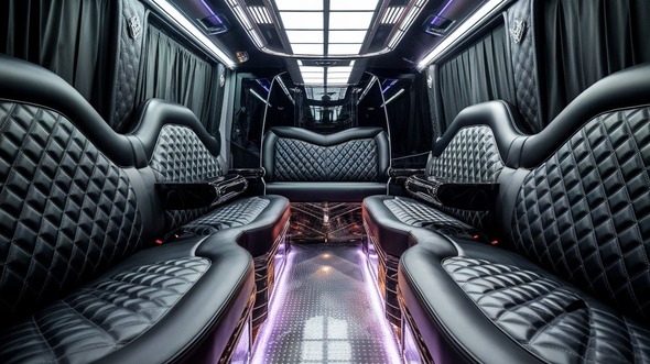 bridgeport party bus rental interior