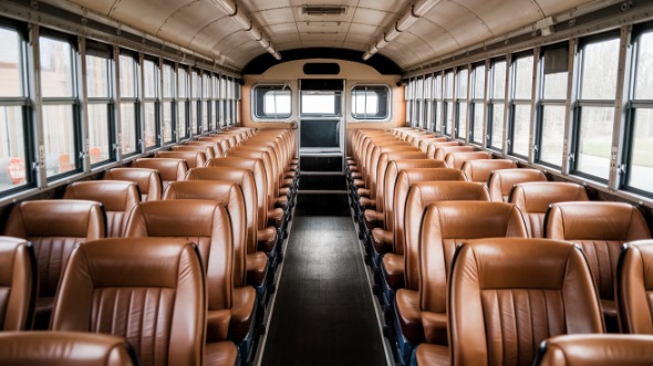 bridgeport school bus rental interior